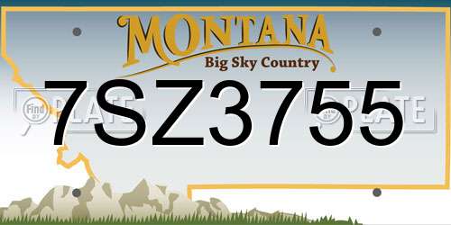 7SZ3755 Montana License Plate