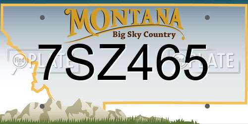7SZ465 Montana License Plate