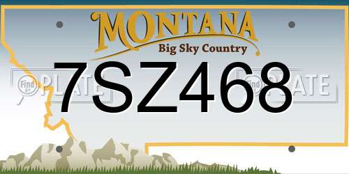 7SZ468 Montana License Plate