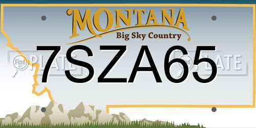 7SZA65 Montana License Plate