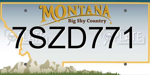 7SZD771 Montana License Plate