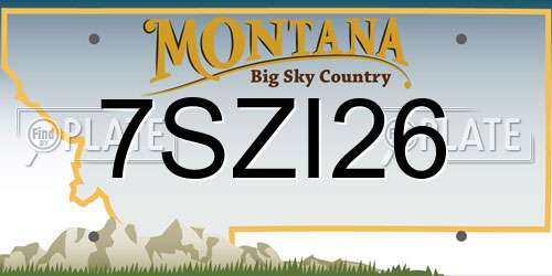 7SZI26 Montana License Plate