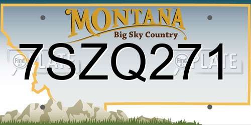 7SZQ271 Montana License Plate