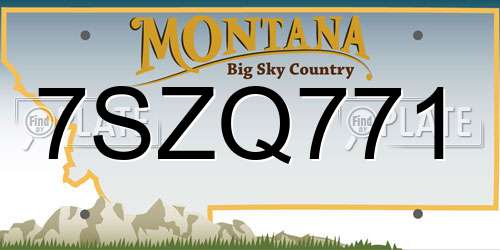 7SZQ771 Montana License Plate
