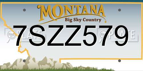 7SZZ579 Montana License Plate