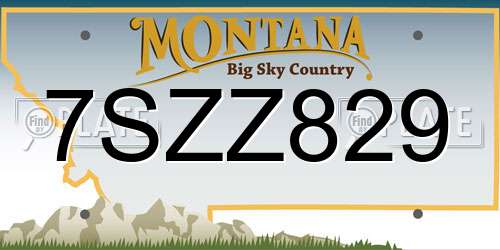 7SZZ829 Montana License Plate