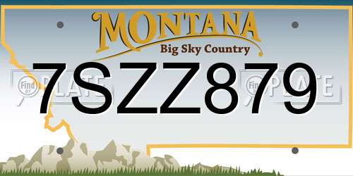 7SZZ879 Montana License Plate