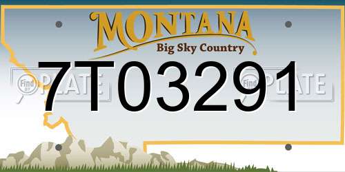 7T03291 Montana License Plate
