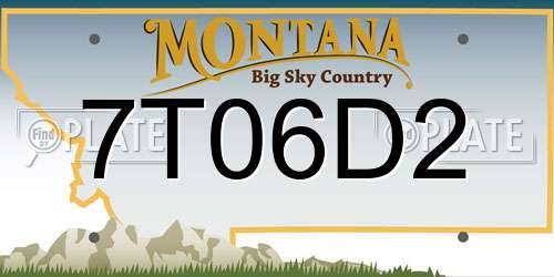 7T06D2 Montana License Plate