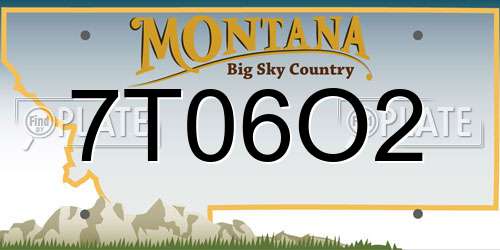 7T06O2 Montana License Plate