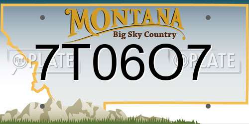 7T06O7 Montana License Plate
