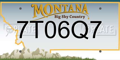 7T06Q7 Montana License Plate