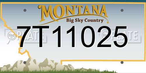 7T11025 Montana License Plate