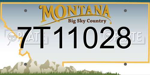 7T11028 Montana License Plate