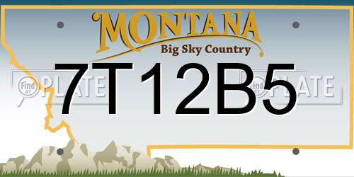 7T12B5 Montana License Plate