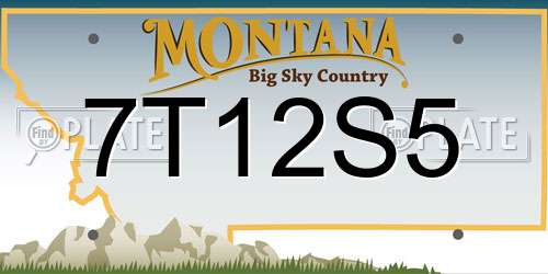 7T12S5 Montana License Plate