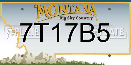 7T17B5 Montana License Plate