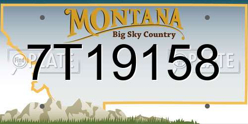 7T19158 Montana License Plate