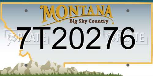 7T20276 Montana License Plate