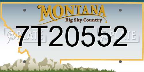 7T20552 Montana License Plate