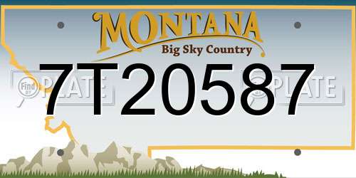 7T20587 Montana License Plate
