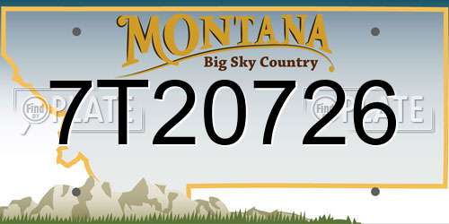 7T20726 Montana License Plate