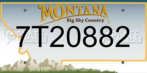 7T20882 Montana License Plate