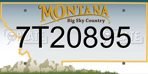 7T20895 Montana License Plate