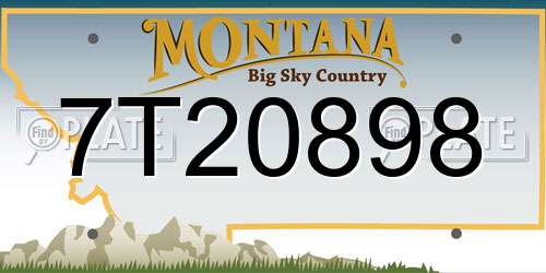 7T20898 Montana License Plate