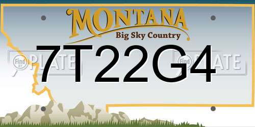 7T22G4 Montana License Plate