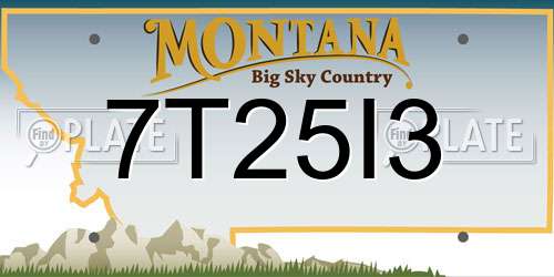 7T25I3 Montana License Plate