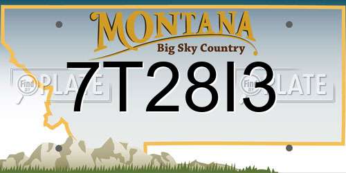 7T28I3 Montana License Plate