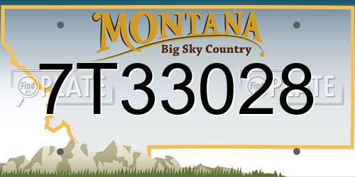 7T33028 Montana License Plate