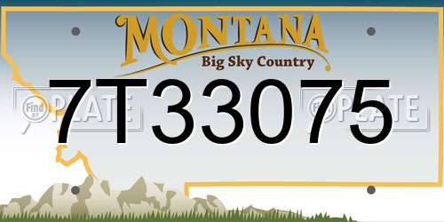 7T33075 Montana License Plate