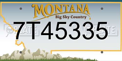 7T45335 Montana License Plate