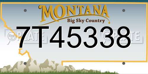 7T45338 Montana License Plate