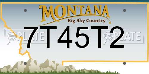 7T45T2 Montana License Plate