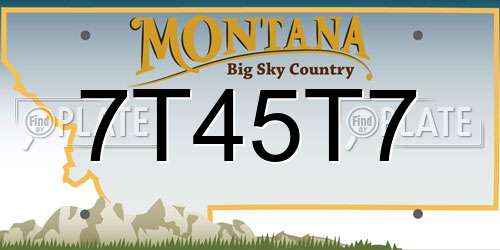 7T45T7 Montana License Plate