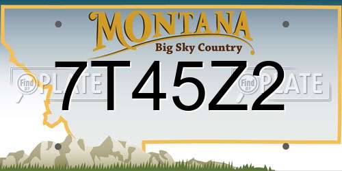 7T45Z2 Montana License Plate