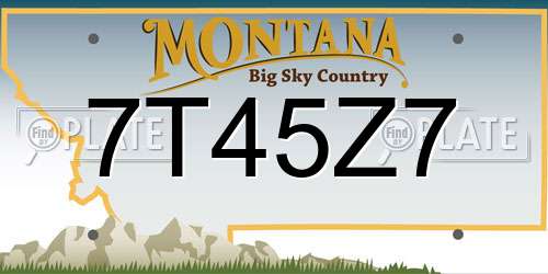 7T45Z7 Montana License Plate
