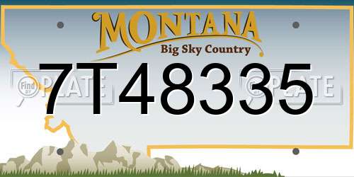 7T48335 Montana License Plate