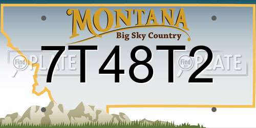 7T48T2 Montana License Plate