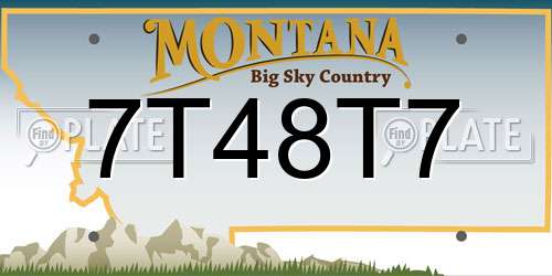 7T48T7 Montana License Plate