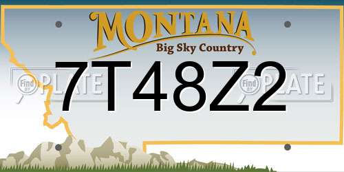 7T48Z2 Montana License Plate