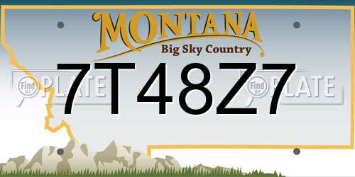 7T48Z7 Montana License Plate