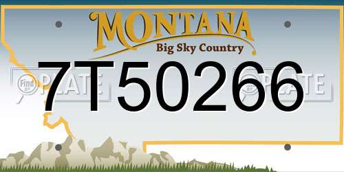 7T50266 Montana License Plate