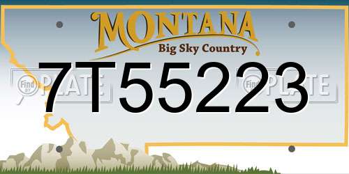 7T55223 Montana License Plate