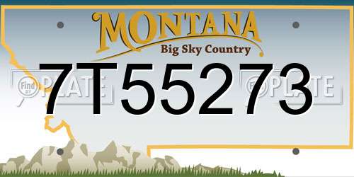 7T55273 Montana License Plate