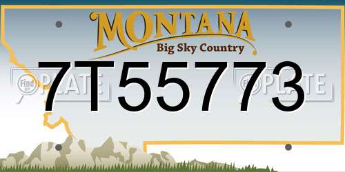 7T55773 Montana License Plate
