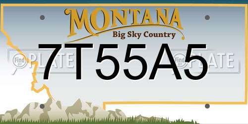 7T55A5 Montana License Plate